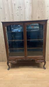 Antique Queen Anne Style Mahogany Glass
