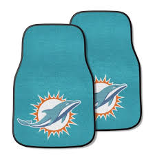 Miami Dolphins 2 Pc Carpet Car Mat Set