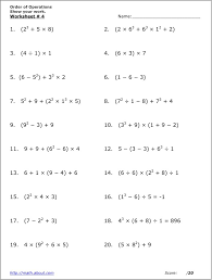 Math Worksheets Algebra Worksheets
