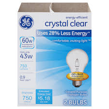 Save On Ge Halogen General Purpose Light Bulbs Crystal Clear 60w Order Online Delivery Giant