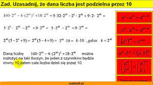 Potęgi - Uzasadnij, że dana liczba jest podzielna przez 10 - Matfiz24.pl -  YouTube