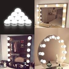 Coolmade Vanity Lights Kit Hollywood Style Makeup Light Bulbs With Stickers Attached To Bathroom Wall Or Dressing Table Mirrors With Dimmable Switch And Power Dressing Room Mirror Diy Vanity Mirror