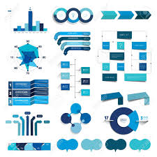 Collection Of Charts Graphs Flowcharts Infographics In Blue