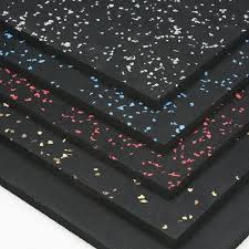black rubber flooring tiles thickness