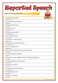 There are no exact rules regarding the change of pronouns. Reported Speech Worksheet Free Esl Printable Worksheets Made By Teachers Reported Speech Direct And Indirect Speech Indirect Speech