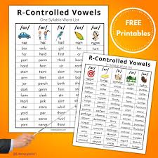 150 r controlled vowel words free
