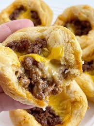 cheeseburger biscuit cups together as