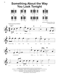 Sheet music is available for piano, voice, guitar and 21 others with 17 scorings and 4 notations in 23 genres. Something About The Way You Look Tonight Sheet Music Elton John Super Easy Piano