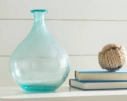Aqua Blue Sea Green Glass Vases