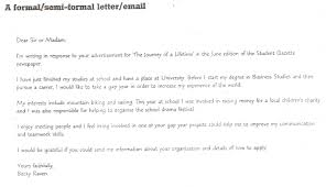 s 6 a formal semi formal letter email