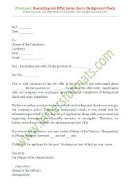 sle rescinding job offer letter due