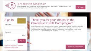Jan 01, 2021 · following this method, the borrower will be able to show that he/she can pay back the money despite having bad credit, so lenders will be more likely to loan money to him/her. C Comenity Net Chadwicks How To Pay Chadwicks Credit Card Bill Online