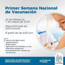 Pon especial atención al teléfono móvil y correo electrónico. Primer Semana Nacional De Vacunacion H Ayuntamiento De Villa Corona