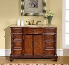Vanities are constructed from solid hardwood that is available in various finishes and include marble or granite countertops. 48 Inch Furniture Style Single Sink Bathroom Vanity