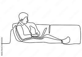 young business man sitting on his sofa