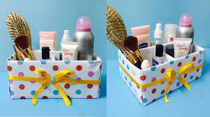 diy makeup organizer box cardboard