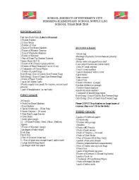 School Supply List School Suppy List