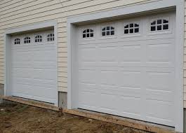 white short panel overhead garage door