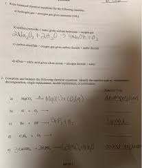 1 write balanced chemical equations