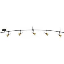 Tr77369kt 8 Foot 300 Watt Monorail Kit With 5 Aero Heads With Round Glass Shades In Amber Track Lighting Store