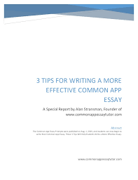 The Tips to Writing a More Effective Common App Essay Vault Prep