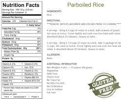 parboiled rice legacy nutritional