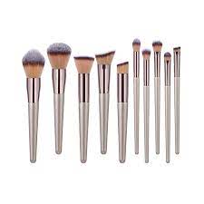 10 piece lux silver brush set