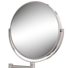 wall mounted makeup mirror in nickel