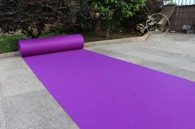purple fabric carpet aisle runner