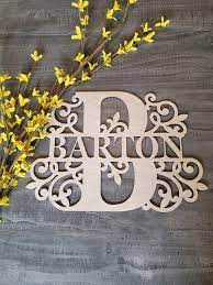 Personalized Wood Family Monogram Sign