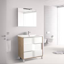 white oak free standing bathroom vanity