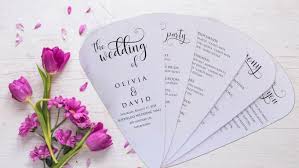 design wedding program petal fans by