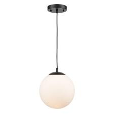 White Globe Pendant With Glass Shade