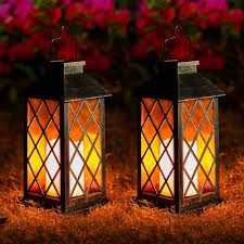 2 Pack Solar Lanterns Outdoor Garden