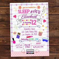 Printable Slumber Party Invitation Notebook Doodle