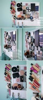 to organize makeup in a small bathroom