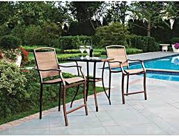3 Pc High Top Bistro Table Chairs Set