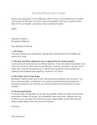 Sample Basic Resignation Letter Templates At