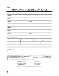 free motorcycle bill of form pdf