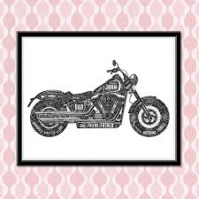 motorcycle biker wall art print