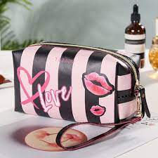 handbag love heart leather cosmetic bag