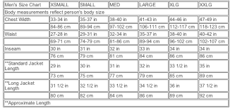 Mens Overcoat Size Chart Clothing Stores