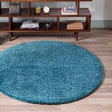 Round rugs in the bedroom. Buy Rugs Com Soft Solid Shag Collection Round Rug 6 Ft Round Turquoise Shag Rug Perfect For Kitchens Dining Rooms Online In Vietnam B084t4r9st