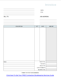 Free Contractor Invoice Template On Excel