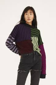 the ragged priest paneled knit sweater