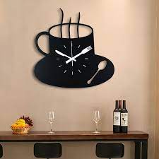 Creative Coffee Cup Metal Wall Clock