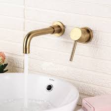 chrome brass bathroom sink faucet wall