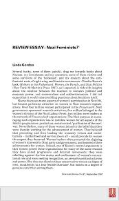 review essay nazi feminists  