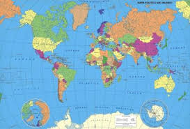 El mapamundi político es el que representa la distribución de todos los países del mundo con las fronteras definidas. Planisferio Con Nombres Con Letras Grandes Novocom Top