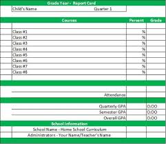 Report Card Template Home School Record Keeping Pinterest